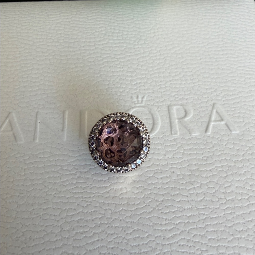 Pandora Silver And Pink Radiant Hearts Charm With Bevel Set CZ’s RETIRED - Picture 2 of 5